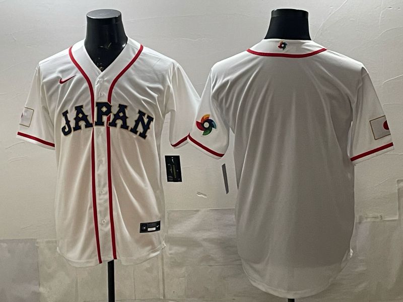 Men 2026 World Cub Japan Blank White Game Nike MLB Jersey style 003